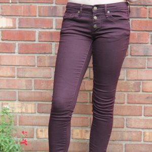 Mossimo Maroon Low-Rise Skinny Jeans